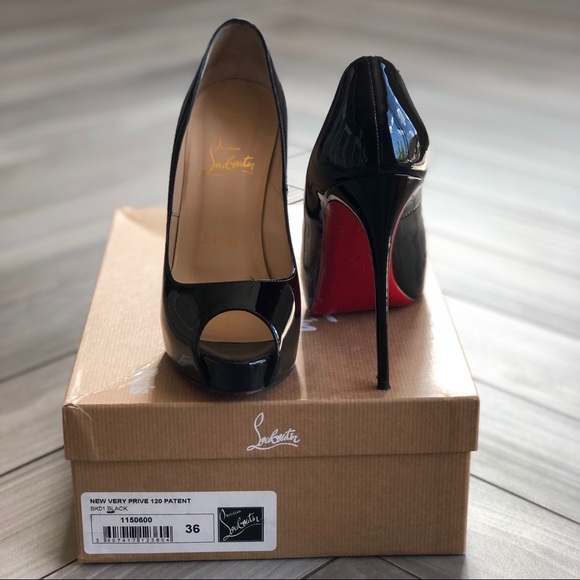 CHRISTIAN LOUBOUTIN Black Patent New Very Prive 36 - Picture 3 of 8